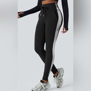 HALARA Black and White Side Stripe Leggings